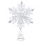Ornativity Glitter Snowflake Tree Topper - White Sparkling Christmas Tree Decoration with Gem Design